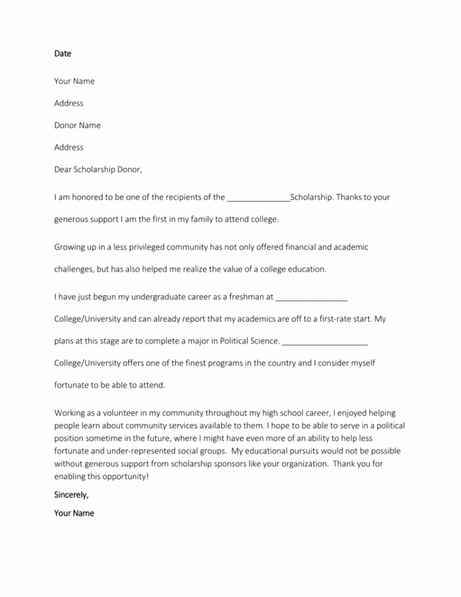 Scholarship Thank You Letter Template Awesome 9 Best Scholarship Thank You Letter Samples &amp; Examples