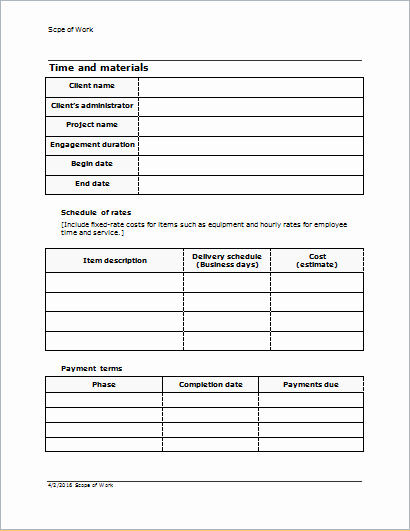 Scope Of Work Template Beautiful Scope Of Work Templates for Ms Word