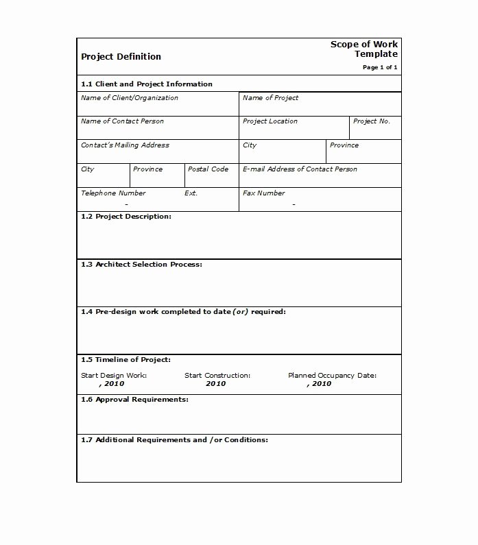 Scope Of Work Template Elegant 30 Ready to Use Scope Of Work Templates &amp; Examples