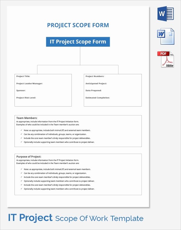 Scope Of Work Template Excel Lovely Free 21 Sample Scope Of Work Templates In Pdf Word