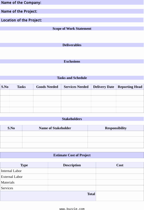 Scope Of Work Template Excel Lovely Scope Of Work Template Templates&amp;forms