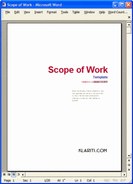 Scope Of Work Template Lovely 6 Scope Work Templates