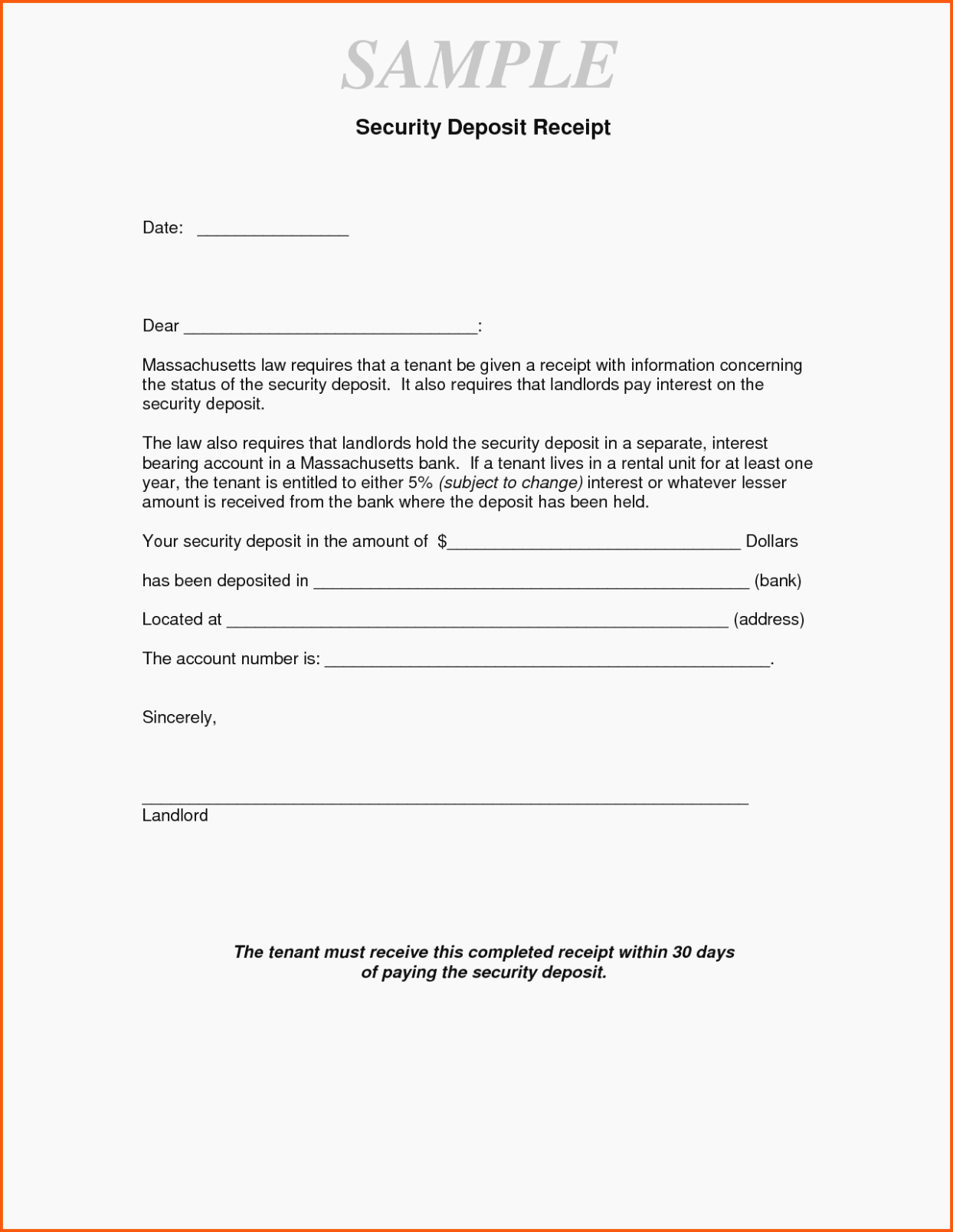 Security Deposit Receipt Template Awesome How You Can attend Rental