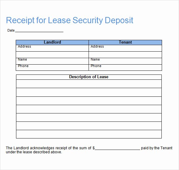 Security Deposit Receipt Template Beautiful Free 16 Sample Deposit Receipt Templates In Google Docs