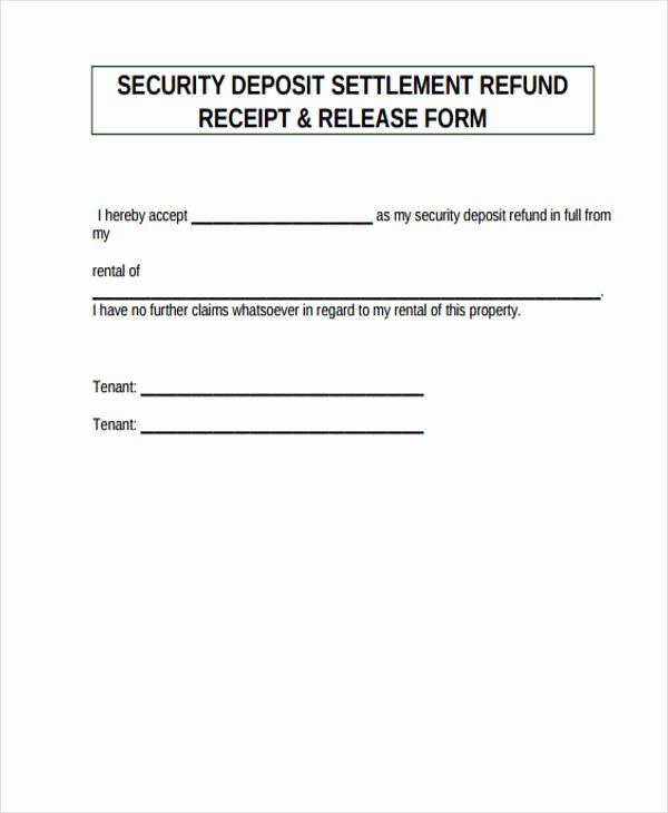 Security Deposit Receipt Template Best Of 9 Security Deposit Return form Sample Free Sample