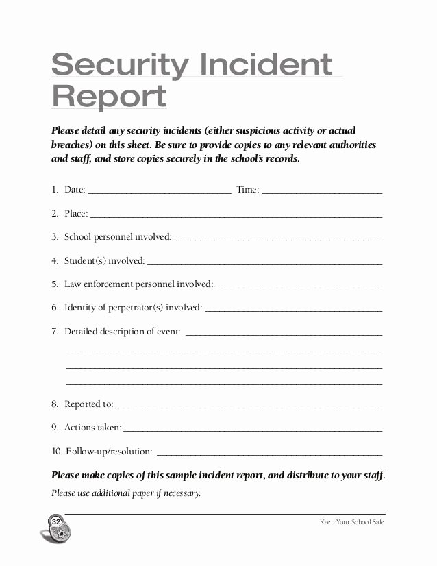 Security Guard Incident Report Template Awesome Pin by Sabrina Webb On Security Templetes In 2019