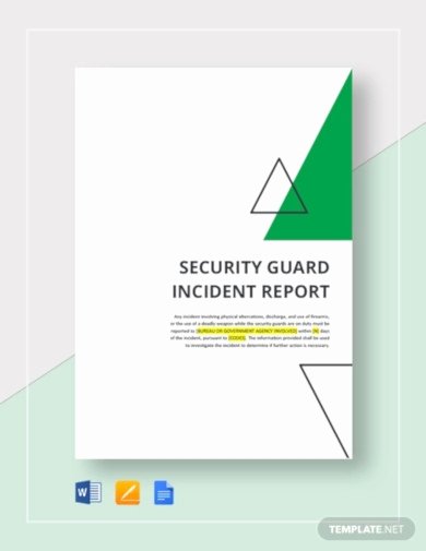 Security Guard Incident Report Template Beautiful 8 Security Report Templates In Google Docs Word