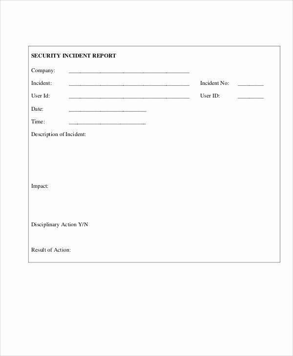 Security Guard Incident Report Template Best Of 10 Sample Security Incident Reports Pdf Word Pages