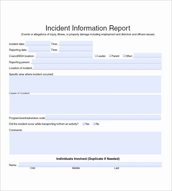 Security Guard Incident Report Template Best Of 50 Incident Report Templates Pdf Docs Apple Pages