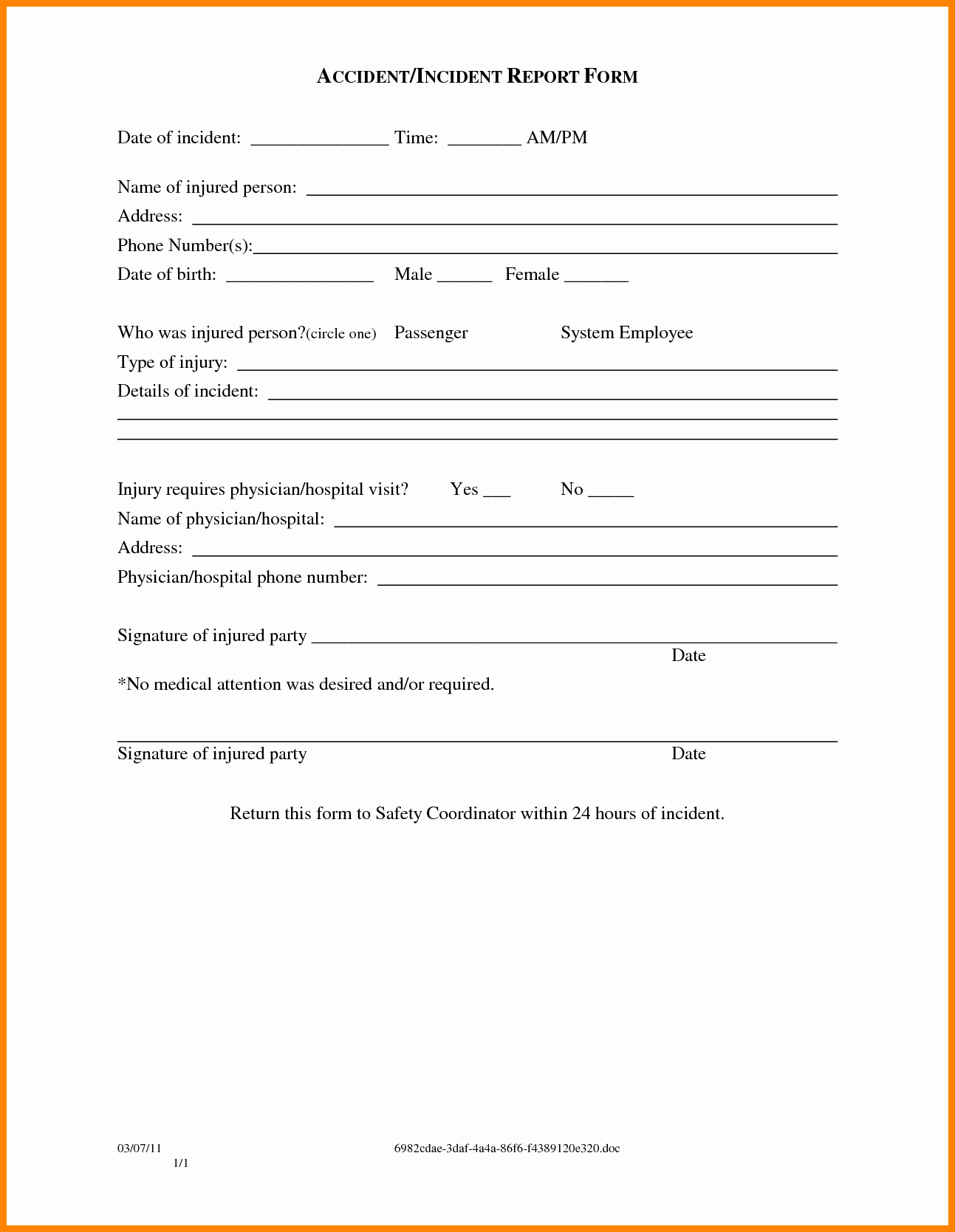 Security Guard Incident Report Template Fresh Security Guard Incident Report Example