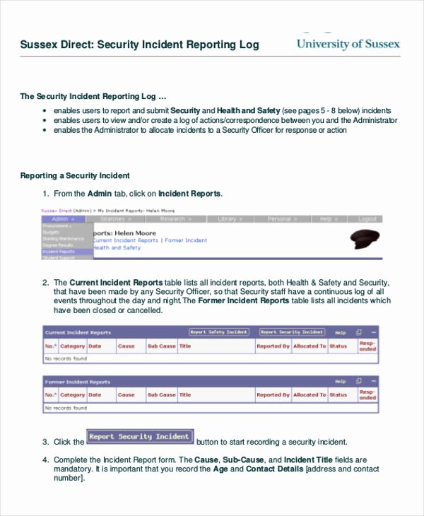 Security Guard Incident Report Template Inspirational 43 Incident Report formats Pdf Word Pages