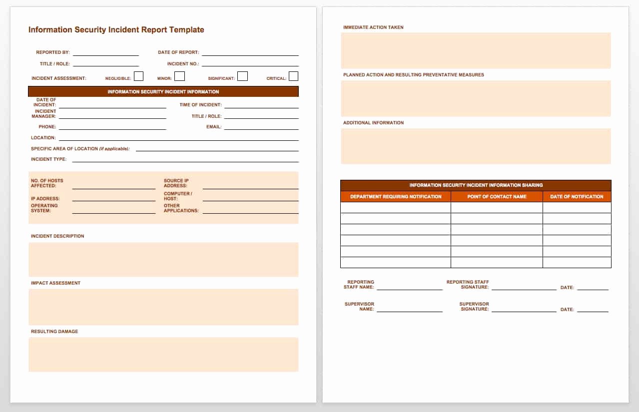 Security Guard Incident Report Template Luxury Free Incident Report Templates &amp; forms