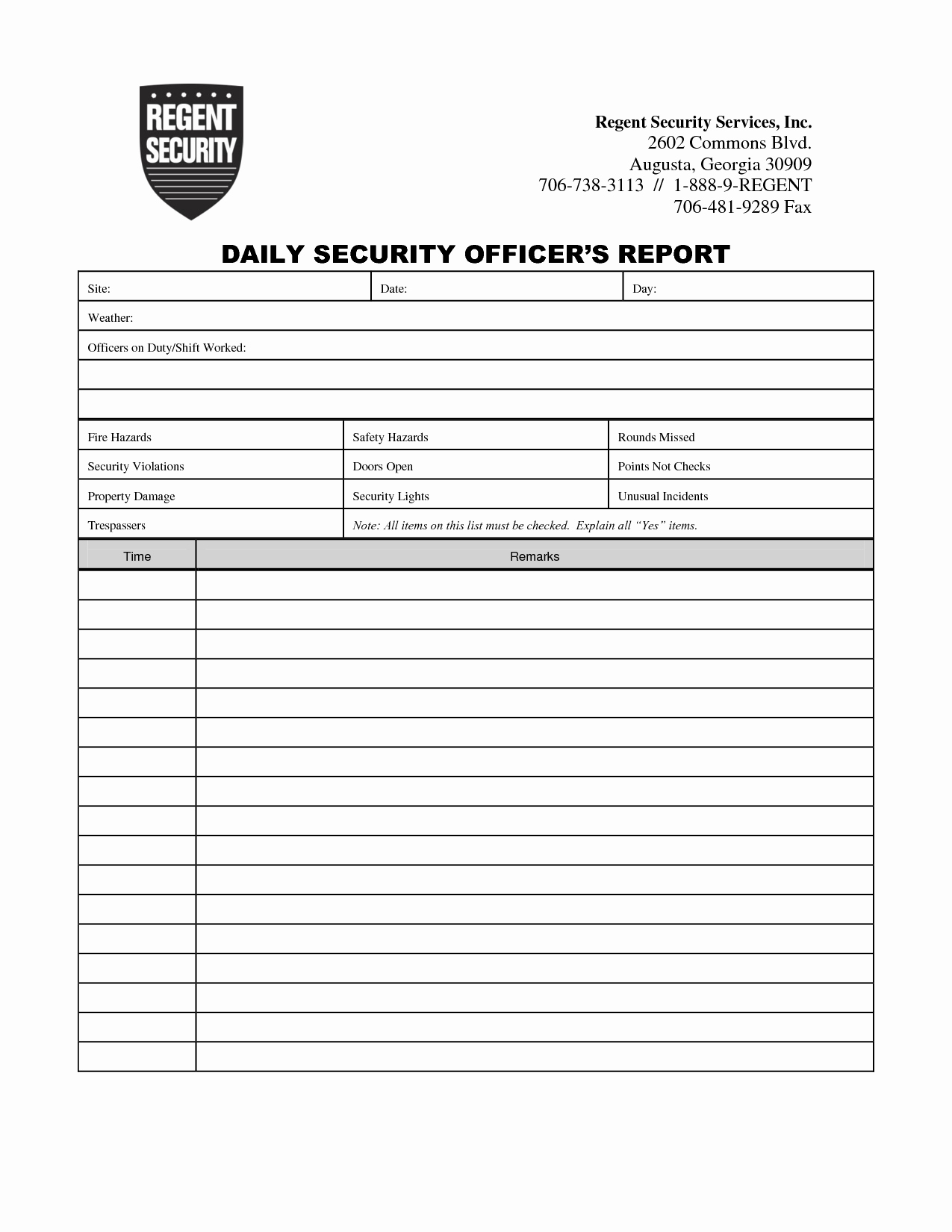 Security Incident Report Template Best Of Security Guard Daily Activity Report Template