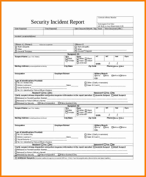 Security Incident Report Template Inspirational 6 Security Incident Report Template