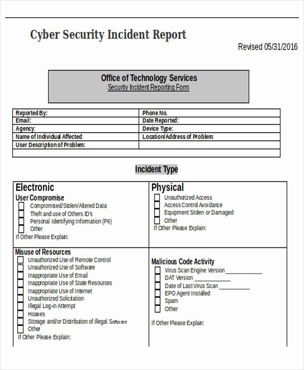 Security Incident Report Template Unique 39 Incident Report Templates In Word