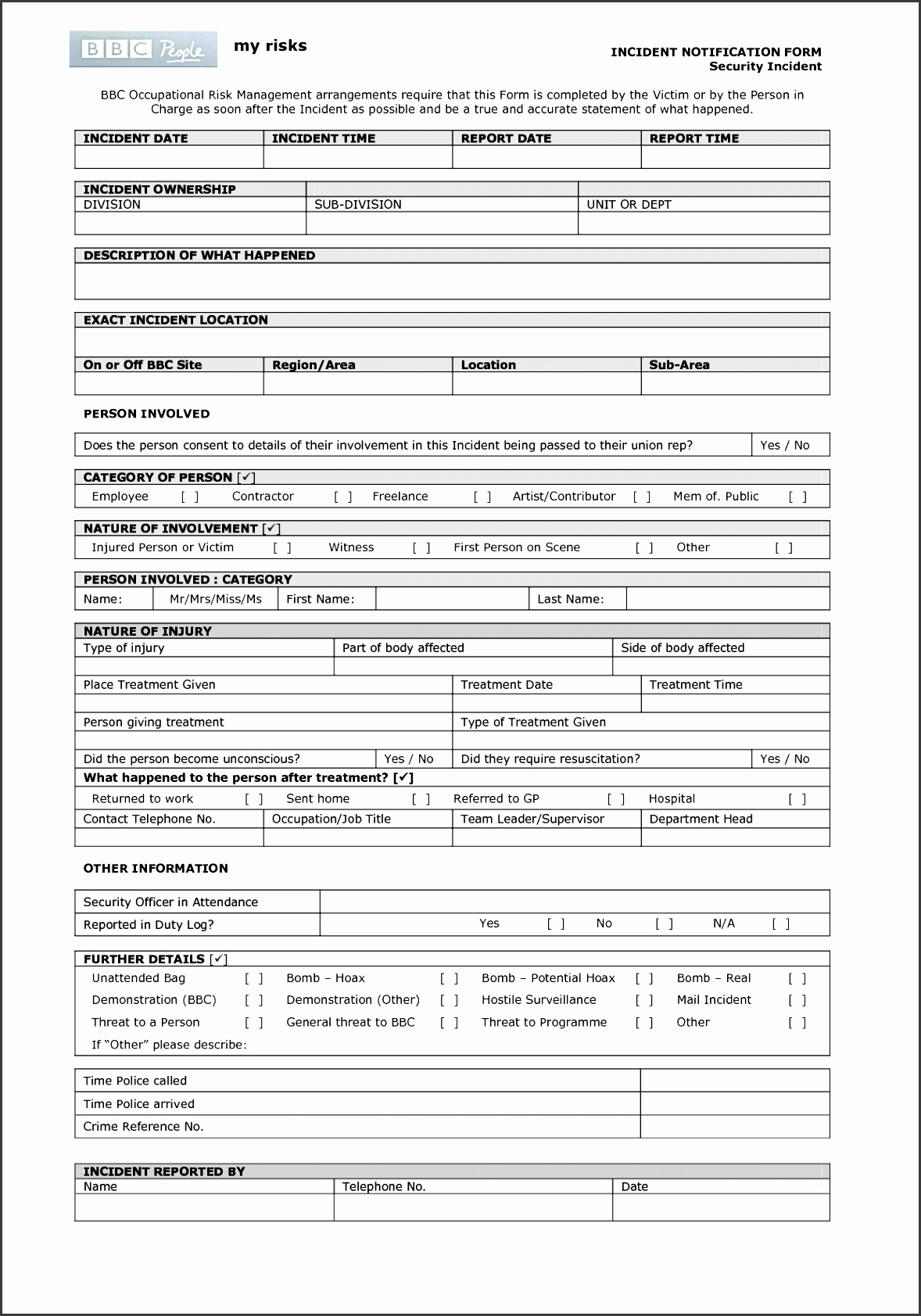 Security Incident Report Template Word Awesome 10 Crime Incident Report Template Sampletemplatess