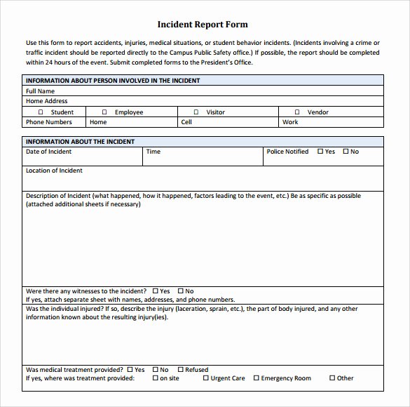 Security Incident Report Template Word Unique 15 Sample Accident Report Templates Pdf Word Pages