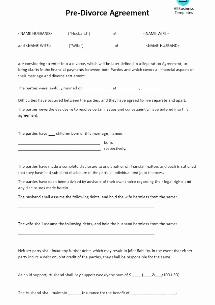 Separation Agreement Template Word Awesome Business Partnership Separation Agreement Template