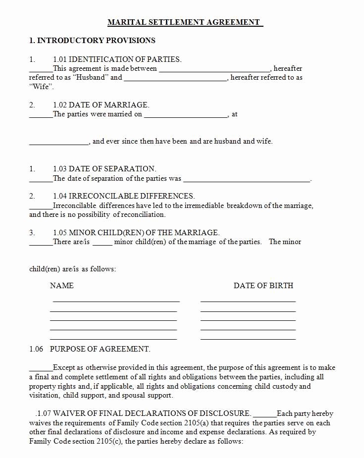 Separation Agreement Template Word Inspirational Separation Agreement Template