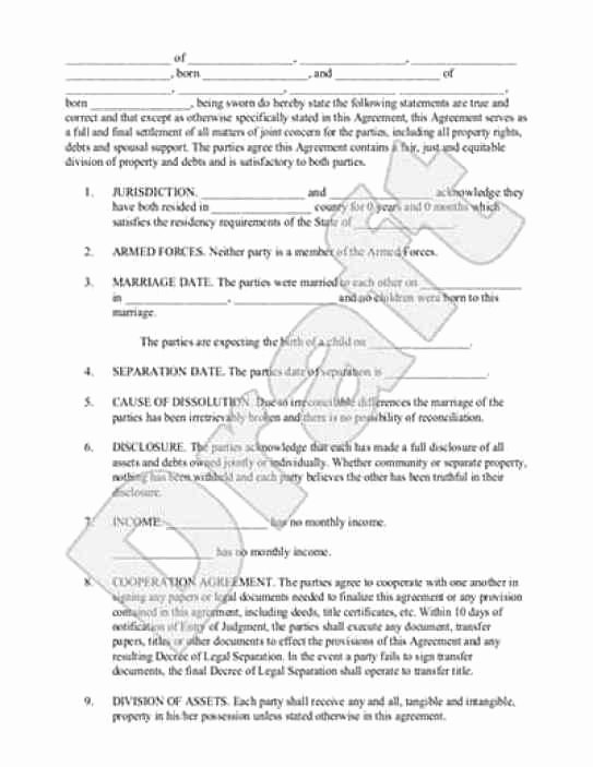 Separation Agreement Template Word Unique top 5 Free formats Of Separation Agreement Templates