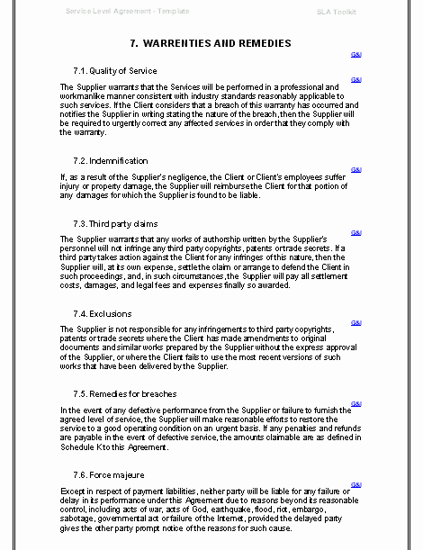 Service Agreement Template Word Unique Free Printable It Service Agreement Template form Generic