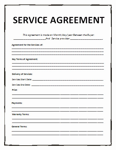 Service Contract Template Word Luxury Service Agreement Template