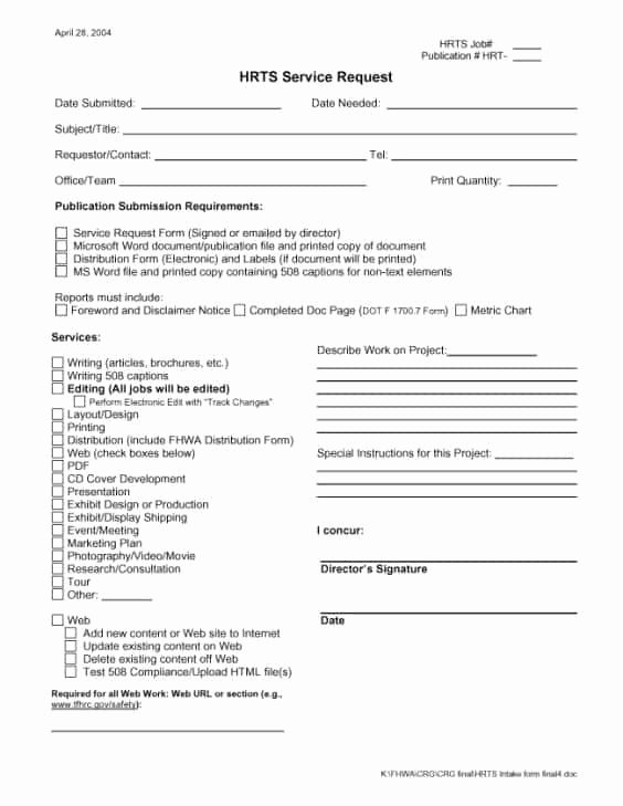 Service Request form Template Awesome 4 Service Request form Templates Word Word Excel Templates