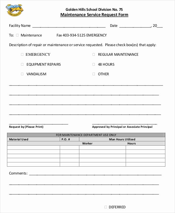 Service Request form Template Elegant Free 35 Service form In Templates