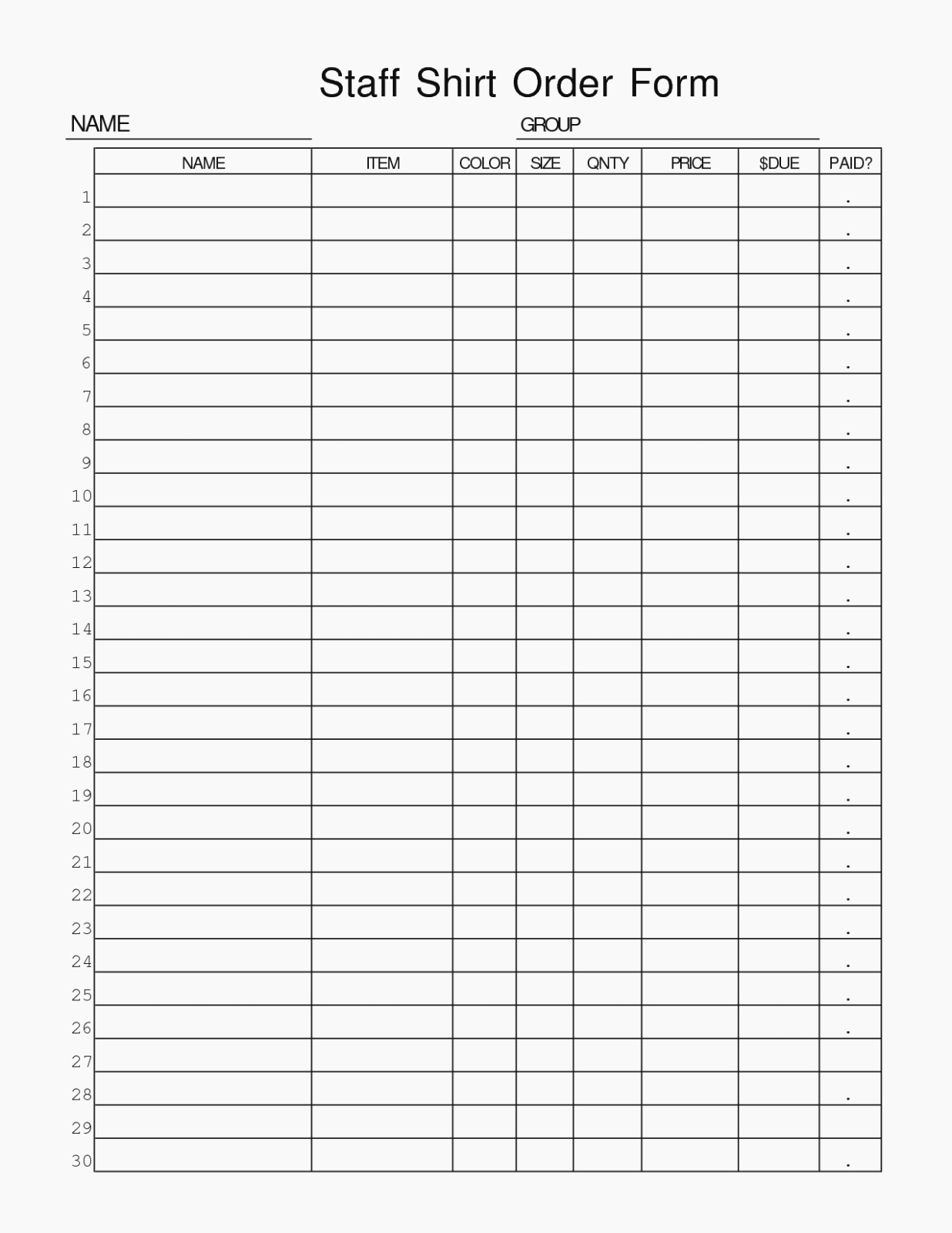 Shirt order form Template Best Of 14 Various Ways to Do Free
