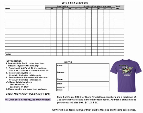 Shirt order form Template Best Of 26 T Shirt order form Templates Pdf Doc