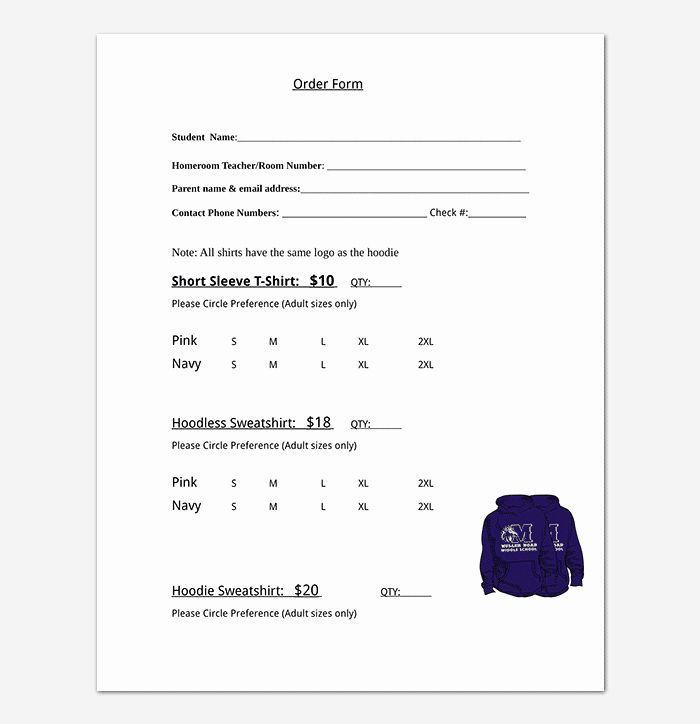 Shirt order form Template Lovely T Shirt order form Template 17 Word Excel Pdf