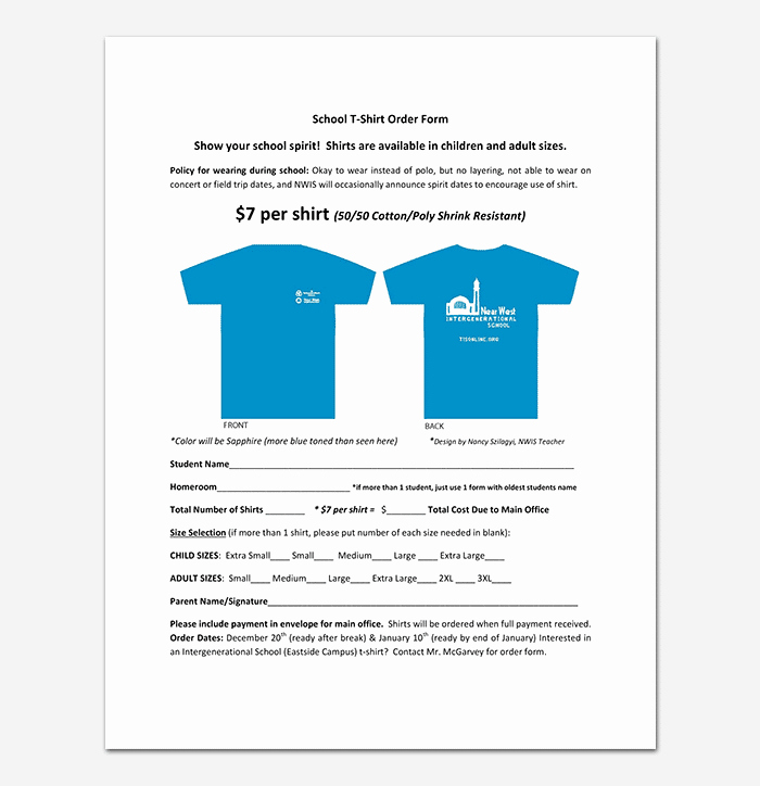 Shirt order form Template Luxury T Shirt order form Template 17 Word Excel Pdf