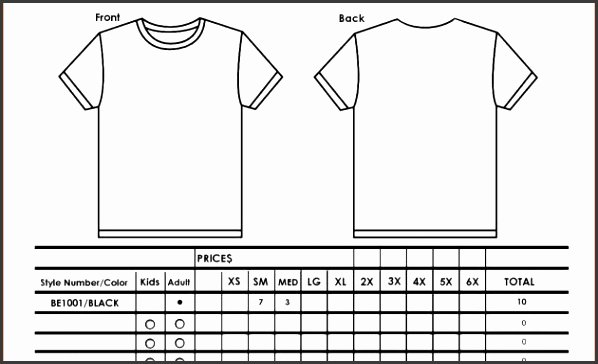 Shirt order forms Template Elegant 9 T Shirt order form Template Excel Sampletemplatess