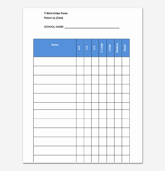 Shirt order forms Template New T Shirt order form Template 17 Word Excel Pdf