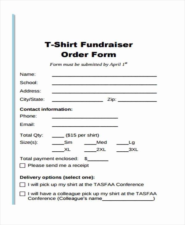 Shirt order forms Template Unique T Shirt order form