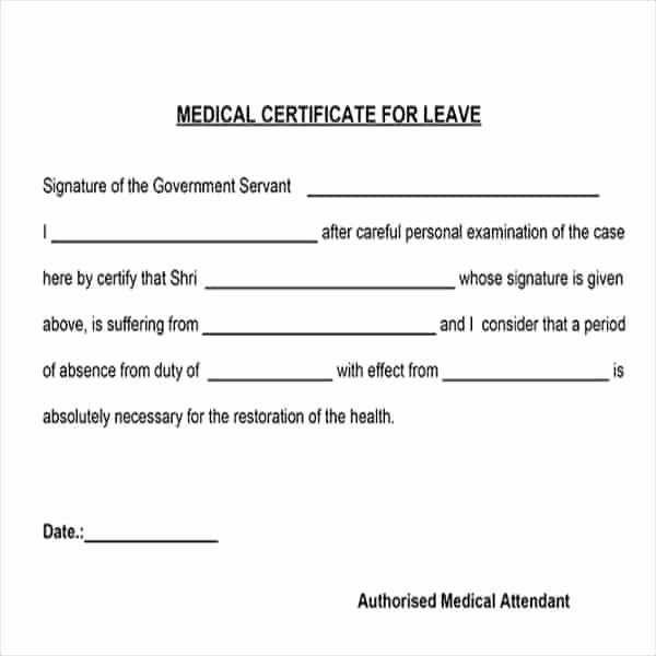 Sick Leave form Template Beautiful Medical Certificate for Sick Leave – Medical form Templates