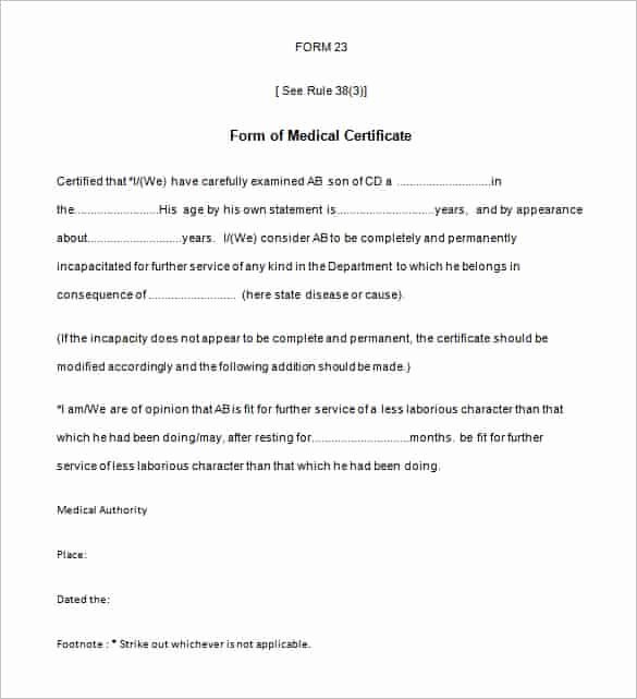 Sick Leave form Template Beautiful Medical Certificate format for Sick Leave