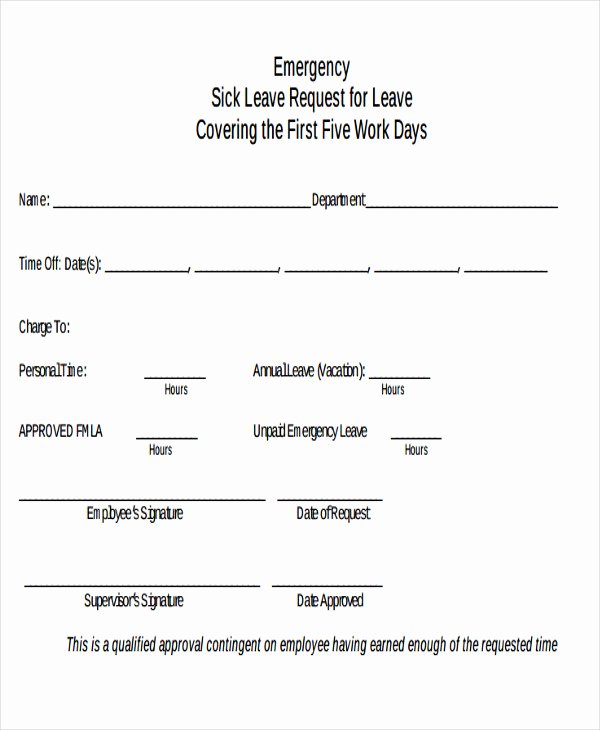 Sick Leave form Template Luxury 5 Leave Application E Mail Templates Free Psd Eps Ai