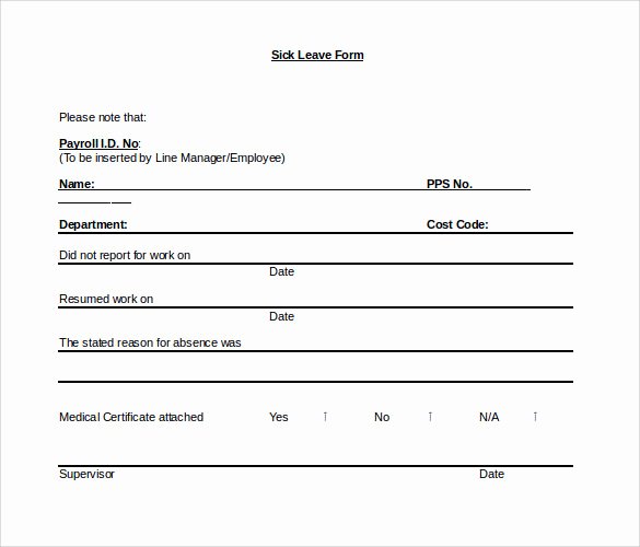 Sick Leave form Template Luxury Sample Medical Leave form 13 Download Free Documents In