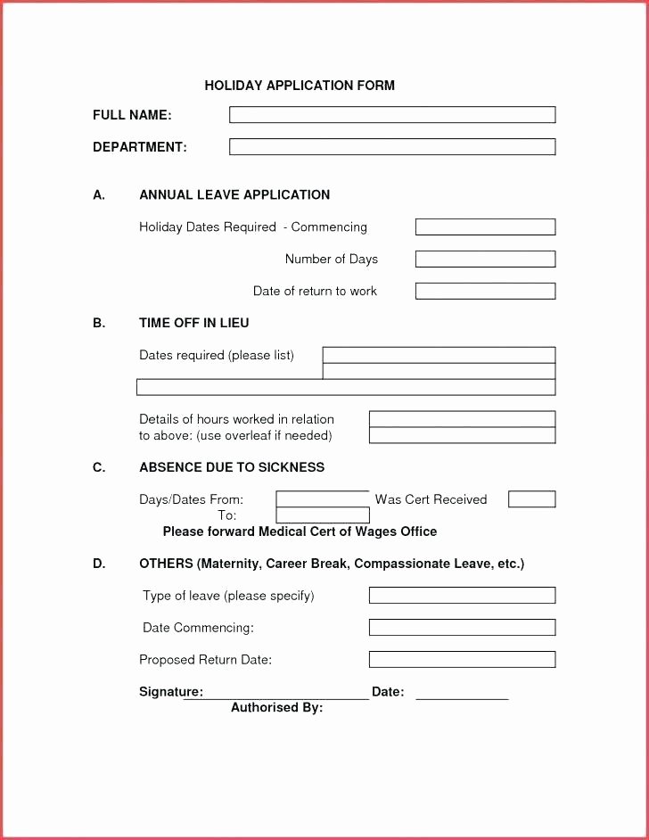 Sick Leave form Template New Sick Leave form Template