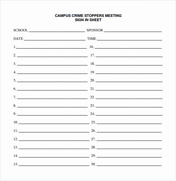 Sign In Sheet Template Doc Beautiful Sample Meeting Sign In Sheet 13 Documents In Pdf Word