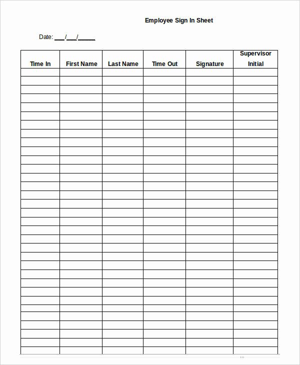 Sign In Sheet Template Doc Best Of Employee Sheet Templates 13 Free Word Pdf format