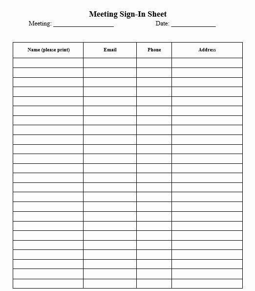 Sign In Sheet Template Doc Fresh 8 Free Sample Safety Sign In Sheet Templates Printable
