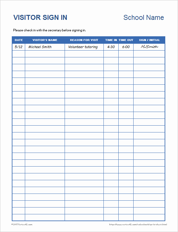 Sign In Sheet Template Doc New Printable Sign In Sheet