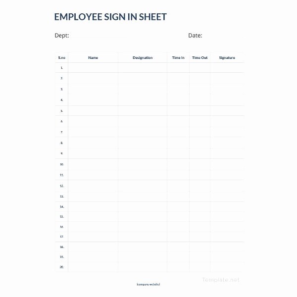 Sign In Sheet Template Doc Unique 75 Sign In Sheet Templates Doc Pdf