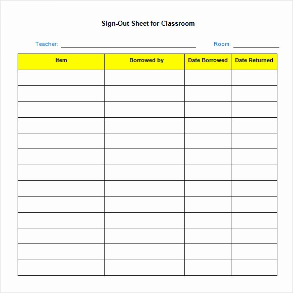 Sign Out Sheet Template Excel Best Of Free 13 Sign Out Sheet Templates In Pdf Word