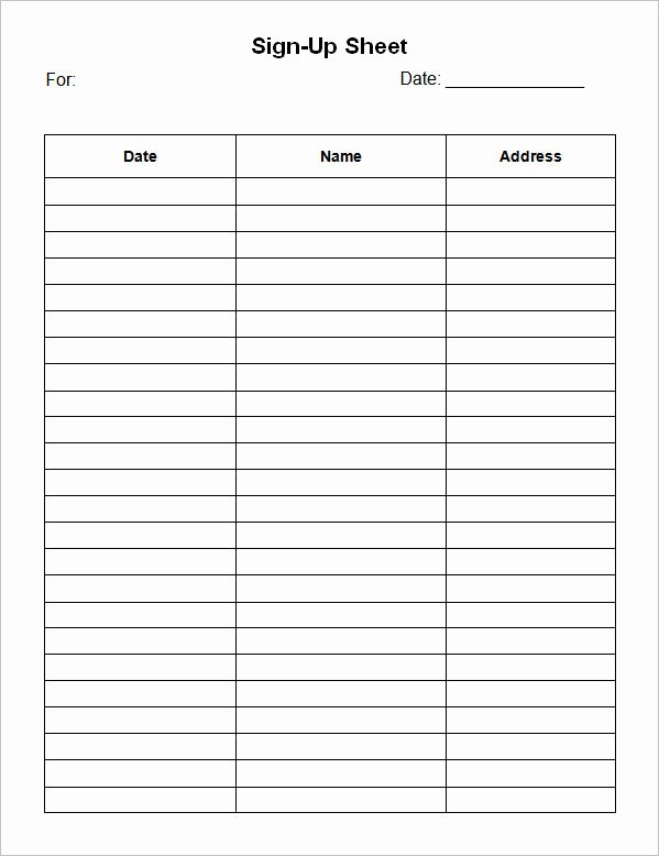 Sign Up Sheet Template Awesome 27 Sample Sign Up Sheet Templates Pdf Word Pages Excel