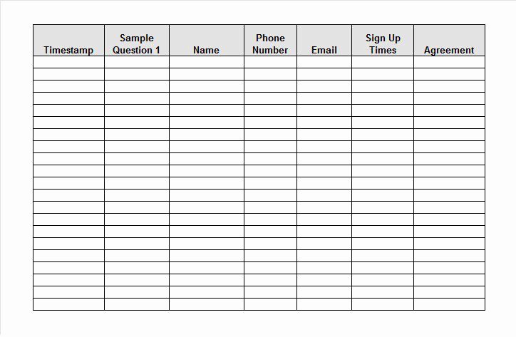 Sign Up Sheet Template Lovely Free Sign In Sign Up Sheet Templates Excel Word