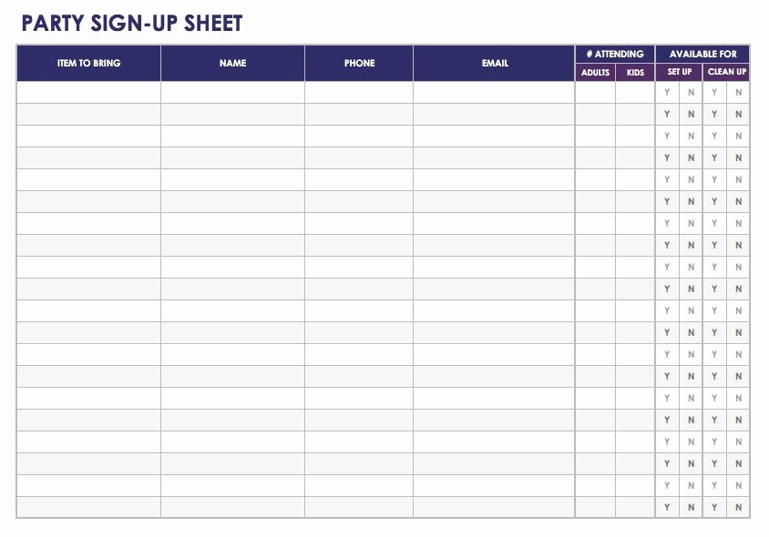 Sign Up Sheet Template Unique Free Sign In and Sign Up Sheet Templates