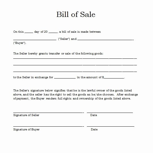 Simple Bill Of Sale Template Awesome Simple Bill Sale Template Fresh Boat Bill Sale Word